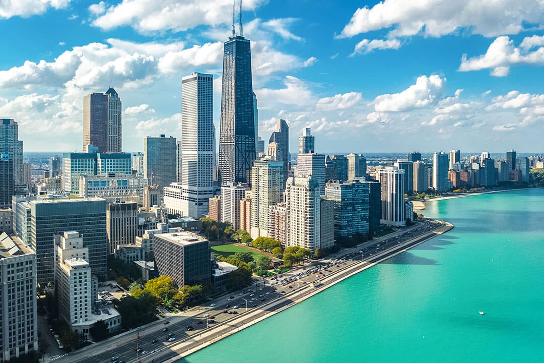 The Chicago Skyline from Lake Michigan