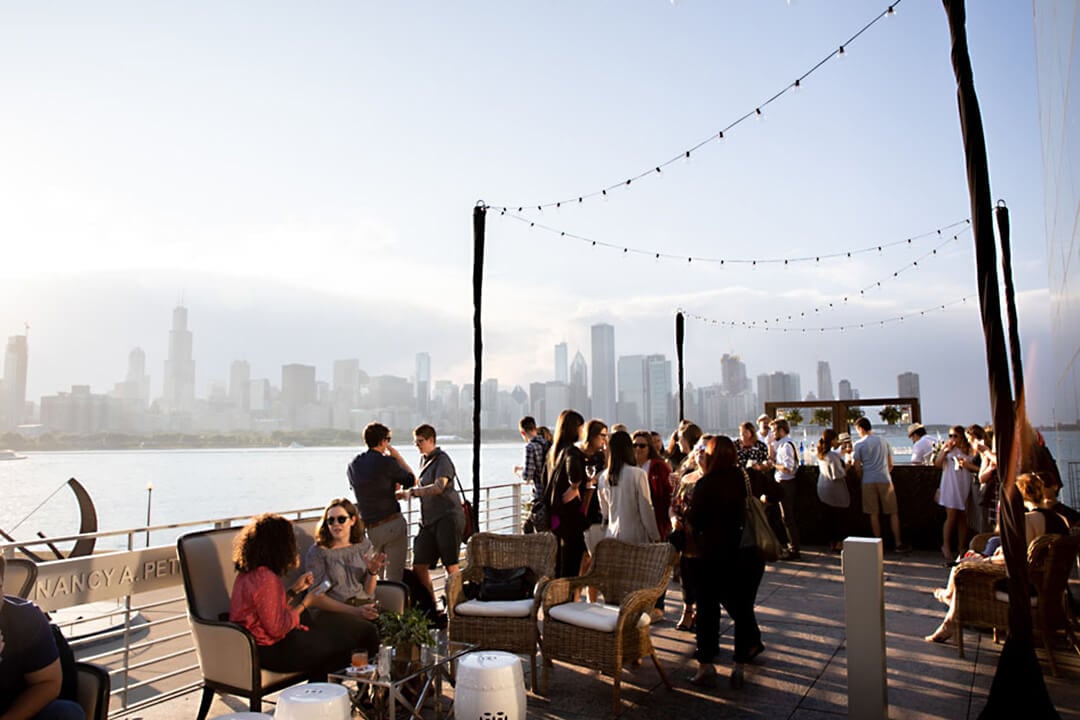 Patio at the Adler Planetarium - one of the unique events venues in Chicago